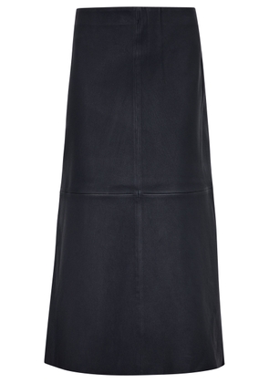 BY Malene Birger Simoas Leather Midi Skirt - Navy - 42 (UK14 / L)