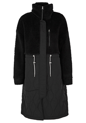 Varley Walsh Quilted Shell and Faux Shearling Coat - Black - S (UK8-10 / S)