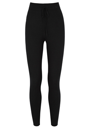 Varley Mocado Ribbed-knit Leggings - Black - M (UK12 / M)