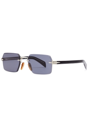 DB Eyewear BY David Beckham Rectangle-frame Rimless Sunglasses - Black Grey