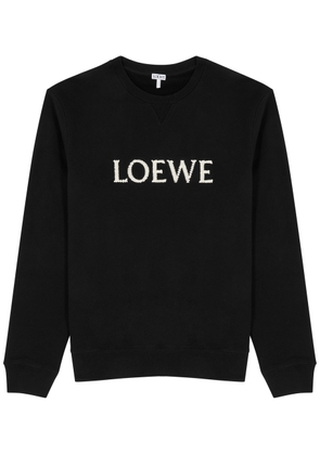 Loewe Logo-embroidered Cotton Sweatshirt - Black - S