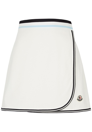 Moncler Wrap-effect Cotton Mini Skirt - Cream - M (UK 12 / M)