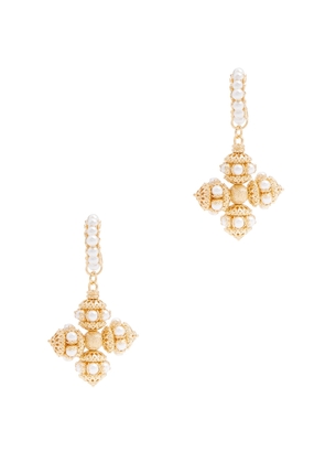 Soru Jewellery Santina Mini 24kt Gold-plated Hoop Earrings - Pearl