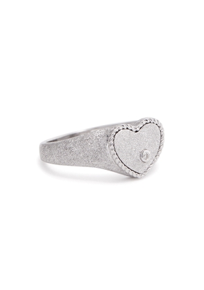 Yvonne Leon Baby Chevaliere Glittered Pinky Ring - Silver