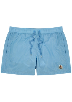 Moncler Logo Shell Swim Shorts - Light Blue