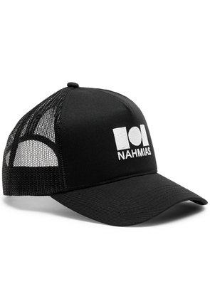Nahmias Logo-embroidered Canvas Trucker cap - Black