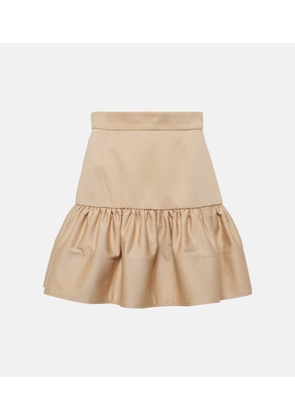 Patou Ruffled cotton gabardine miniskirt