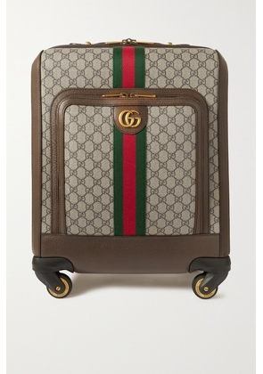 Gucci - Savoy Leather-trimmed Printed Coated-canvas Suitcase - Brown - One size