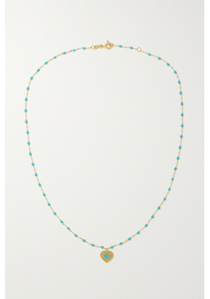 Gigi Clozeau - Lace Heart 18-karat Gold And Resin Necklace - Orange - One size
