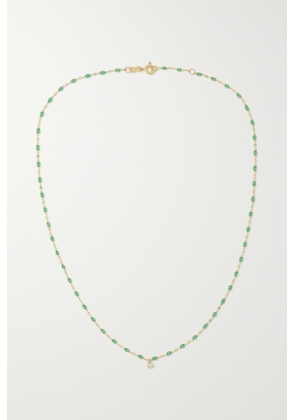 Gigi Clozeau - Gigi Supreme Classic 18-karat Gold, Resin And Diamond Necklace - Green - One size