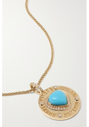 Marlo Laz - Momento 14-karat Gold, Turquoise And Diamond Necklace - One size