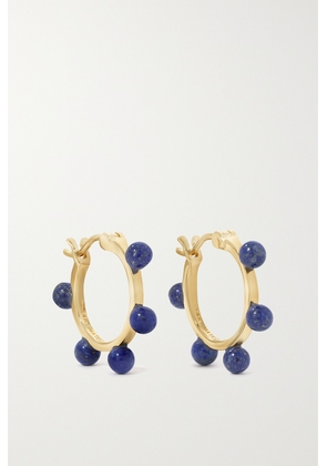 Mateo - Small Dot 14-karat Gold Lapis Lazuli Hoop Earrings - One size