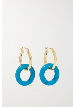 Mateo - Donut 14-karat Gold Turquoise Hoop Earrings - One size