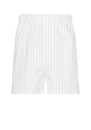 Bottega Veneta Fine Pinstripe Shorts in White & Black - White. Size S (also in ).