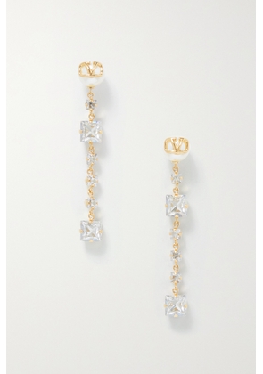 Valentino Garavani - Gold-tone, Crystal And Swarovski Pearl Earrings - One size