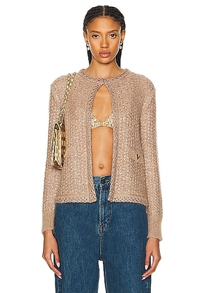Valentino Mohair Cardigan in Poudre - Metallic Gold. Size M (also in XS).