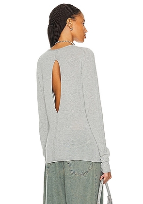 Proenza Schouler Tina Sweater in Light Grey Melange - Grey. Size L (also in M, S, XS).