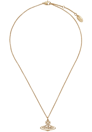 Vivienne Westwood Gold Thin Lines Short Flat Orb Necklace