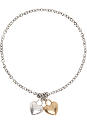 Marland Backus Silver & Gold Entangled Hearts Necklace