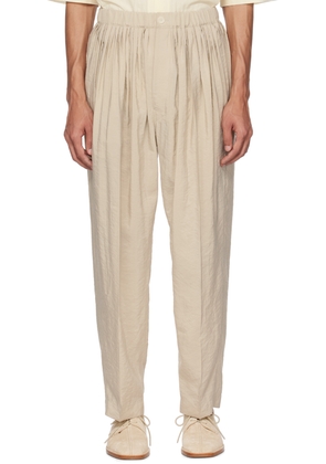 LEMAIRE Beige Pleated Trousers