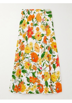 Stella McCartney - + Net Sustain Floral-print Twill Midi Skirt - Yellow - IT34,IT36,IT38,IT40,IT42,IT44,IT46,IT48