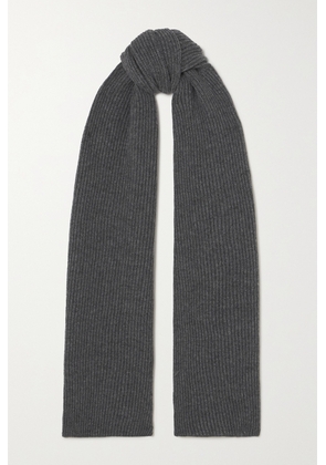 Johnstons of Elgin - Ribbed Cashmere Scarf - Gray - One size