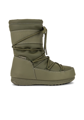 MOON BOOT Mid Rubber WP Boot in Olive. Size 36, 37.