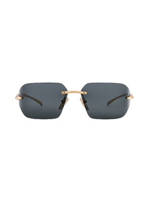 Prada Rectangular Sunglasses in Metallic Gold.
