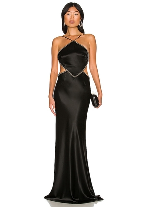SAU LEE x REVOLVE Harlow Gown in Black. Size 10.