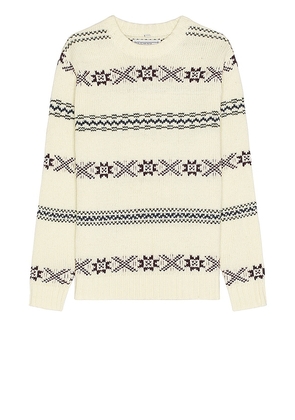Schott Norwegian Sweater in Ivory. Size L, S, XL/1X.