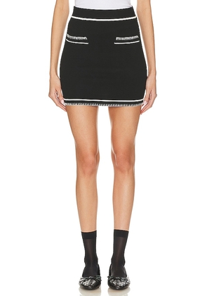 SNDYS Beverly Mini Skirt in Black. Size L, M, XS, XXS.