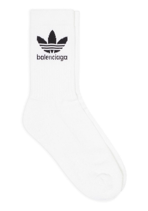 Balenciaga x adidas logo-intarsia socks - White