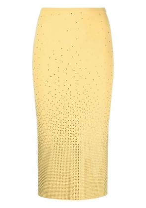 SANDRO rhinestone-embellished midi skirt - Yellow
