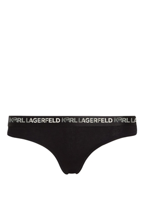 Karl Lagerfeld Ikonik low-rise thong - Black