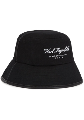 Karl Lagerfeld Hotel Karl cotton bucket hat - Black