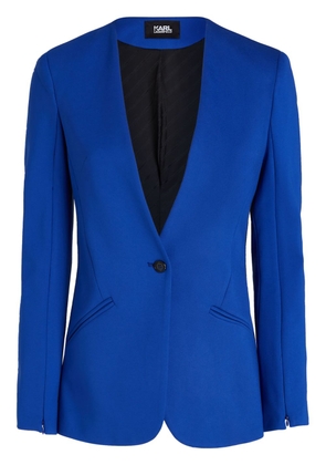 Karl Lagerfeld collarless single-breasted blazer - Blue