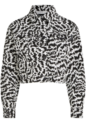 Karl Lagerfeld zebra-print denim jacket - Neutrals