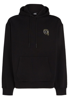 Karl Lagerfeld Ikonik Outline organic-cotton hoodie - Black