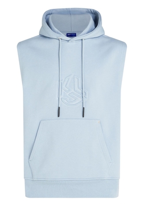 Karl Lagerfeld Jeans monogram-embroidered sleeveless hoodie - Blue