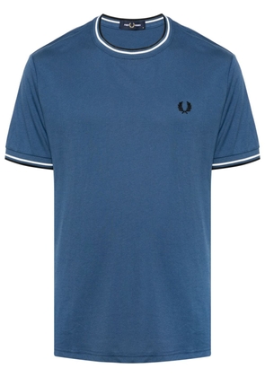 Fred Perry logo-embroidered cotton T-shirt - Blue