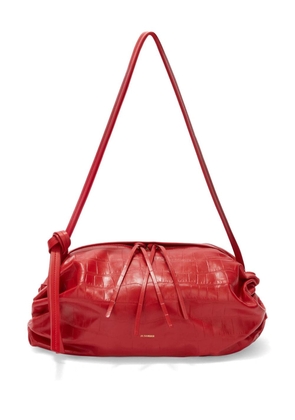 Jil Sander crocodile-embossed leather shoulder bag - Red