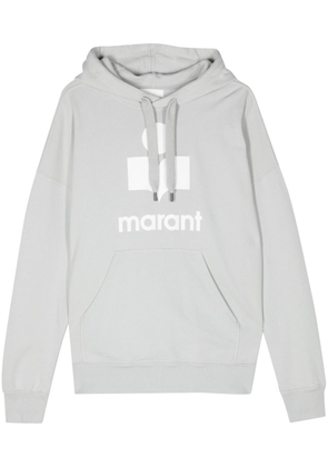 MARANT logo-flocked jersey hoodie - Blue