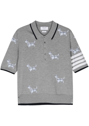 Thom Browne Hector intarsia-knit polo shirt - Grey