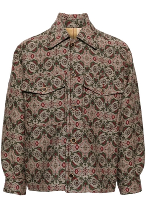 Uma Wang jacquard-pattern shirt jacket - Brown