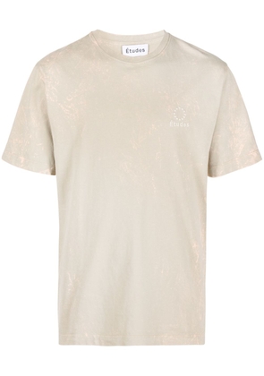 Etudes logo-embroidery bleached T-shirt - Neutrals
