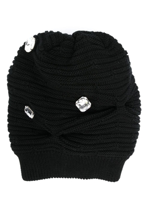 Moschino crystal-embellished cotton beanie - Black