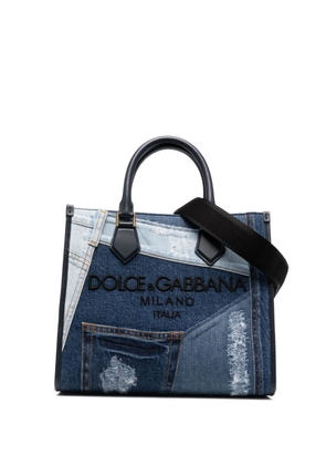 Dolce & Gabbana denim-patchwork shopper bag - Blue