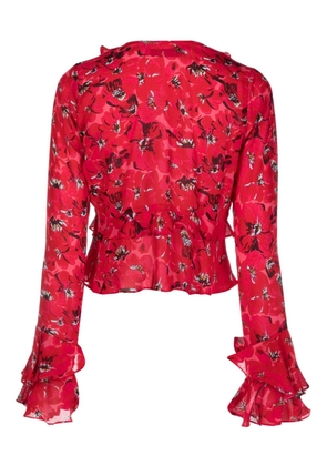 Faithfull the Brand Montenegro floral-print georgette blouse - Red