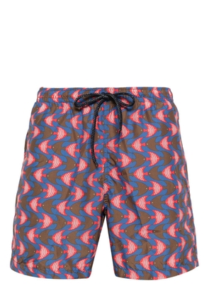 Drumohr fish-print swim shorts - Blue