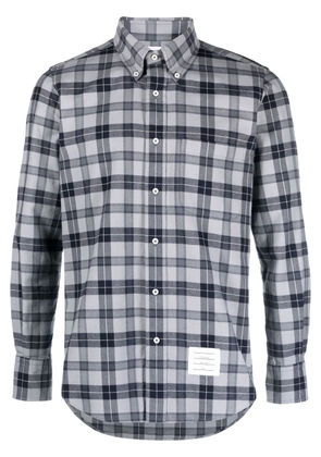 Thom Browne checked flannel shirt - Grey